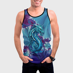 Майка-безрукавка мужская Dragon - irezumi - ai art, цвет: 3D-черный — фото 2