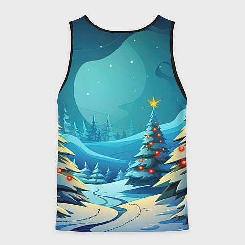Мужская майка без рукавов Маленький новогодний милый дракошка 2024 / 3D-Черный – фото 2
