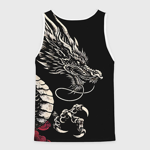 Мужская майка без рукавов Japanese dragon - irezumi - art / 3D-Белый – фото 2