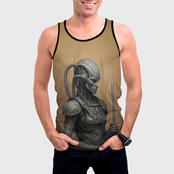 Майка-безрукавка мужская Биомеханический андроид, цвет: 3D-черный — фото 2