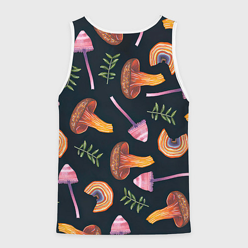 Мужская майка без рукавов Goblincore - болотные грибы / 3D-Белый – фото 2