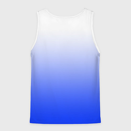 Мужская майка без рукавов Градиент бело-синий / 3D-Белый – фото 2