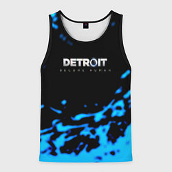 Майка-безрукавка мужская Detroit become human голубая кровь, цвет: 3D-черный