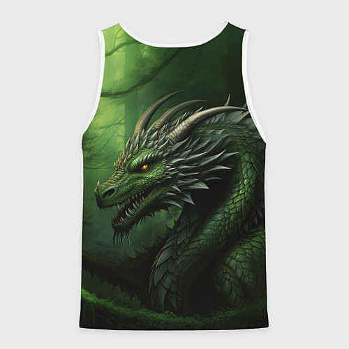 Мужская майка без рукавов Зеленый дракон символ 2024 / 3D-Белый – фото 2