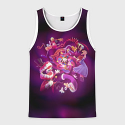 Майка-безрукавка мужская Удивительный цифровой цирк арт, цвет: 3D-белый