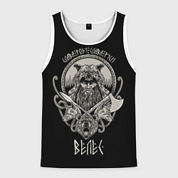 Майка-безрукавка мужская Велес - слава роду, цвет: 3D-белый