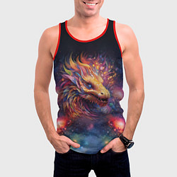 Майка-безрукавка мужская Космический дракон - символ года, цвет: 3D-красный — фото 2