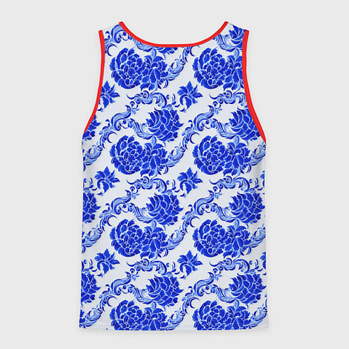 Мужская майка без рукавов Гжель классика / 3D-Красный – фото 2