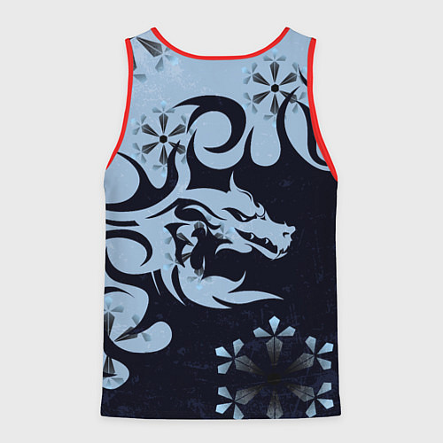 Мужская майка без рукавов Дракон со снежинками / 3D-Красный – фото 2