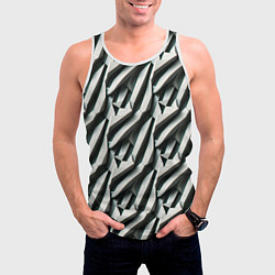 Майка-безрукавка мужская Вертикальные полосы, цвет: 3D-белый — фото 2