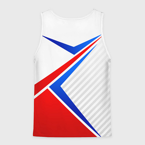 Мужская майка без рукавов Герб РФ - классические цвета флага / 3D-Белый – фото 2