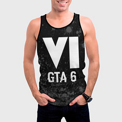Майка-безрукавка мужская GTA 6 glitch на темном фоне, цвет: 3D-черный — фото 2
