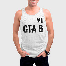 Майка-безрукавка мужская GTA 6 glitch на светлом фоне посередине, цвет: 3D-белый — фото 2