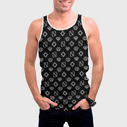 Майка-безрукавка мужская Sessanta Nove pattern, цвет: 3D-белый — фото 2