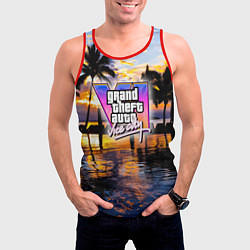 Майка-безрукавка мужская Grand theft auto 6 vice city, цвет: 3D-красный — фото 2