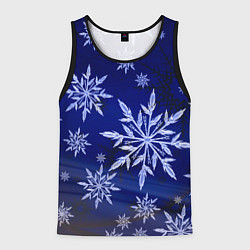 Мужская майка без рукавов Зима и снежинки