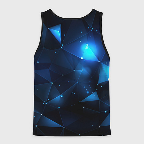 Мужская майка без рукавов Синяя геометрическая абстракция / 3D-Черный – фото 2