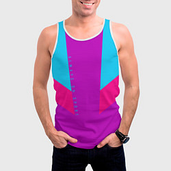 Майка-безрукавка мужская Always in sports сиреньевый, цвет: 3D-белый — фото 2