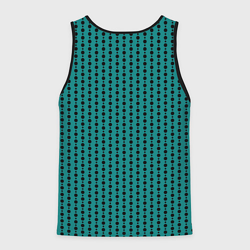 Мужская майка без рукавов Паттерн кружочки на зелёном / 3D-Черный – фото 2