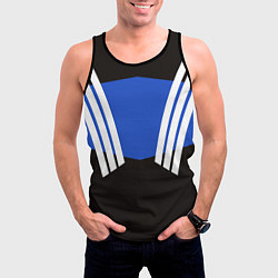 Майка-безрукавка мужская Олимпийка 90х - полоски, цвет: 3D-черный — фото 2