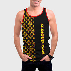 Майка-безрукавка мужская Serious Sam pattern game, цвет: 3D-красный — фото 2