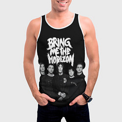 Майка-безрукавка мужская Bring me the horizon - group, цвет: 3D-белый — фото 2