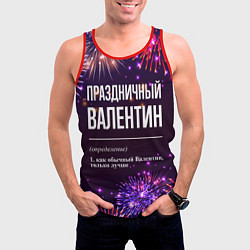 Майка-безрукавка мужская Праздничный Валентин: фейерверк, цвет: 3D-красный — фото 2