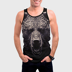 Майка-безрукавка мужская Бронзовый медведь, цвет: 3D-черный — фото 2