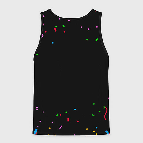 Мужская майка без рукавов Праздничный бизнесмен и конфетти / 3D-Черный – фото 2