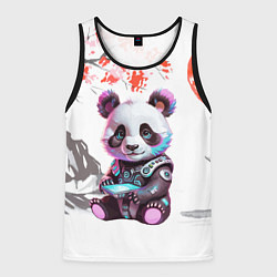 Майка-безрукавка мужская Funny panda - China, цвет: 3D-черный