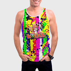 Майка-безрукавка мужская Worms true colors, цвет: 3D-белый — фото 2