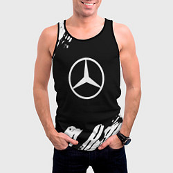 Майка-безрукавка мужская Mercedes benz краски спорт, цвет: 3D-черный — фото 2