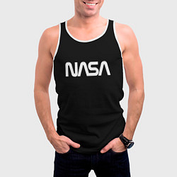 Майка-безрукавка мужская NASA space logo, цвет: 3D-белый — фото 2