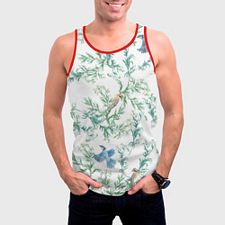 Майка-безрукавка мужская Полынь и птицы, цвет: 3D-красный — фото 2