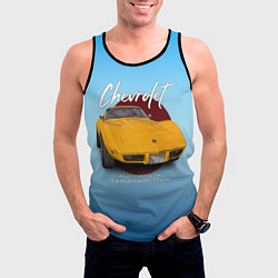 Майка-безрукавка мужская Американский маслкар Chevrolet Corvette, цвет: 3D-черный — фото 2
