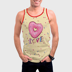 Майка-безрукавка мужская Пончик с любовью, цвет: 3D-красный — фото 2