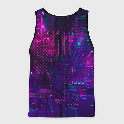 Мужская майка без рукавов Неоновые огни квадратов / 3D-Черный – фото 2