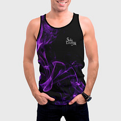 Майка-безрукавка мужская Малый логотип - поднятие уровня в одиночку, цвет: 3D-черный — фото 2