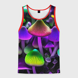 Майка-безрукавка мужская Люминесцентные грибы, цвет: 3D-красный