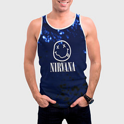 Майка-безрукавка мужская Nirvana рок краски, цвет: 3D-белый — фото 2