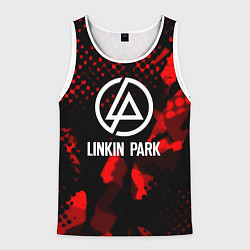 Майка-безрукавка мужская Linkin park краски текстуры, цвет: 3D-белый