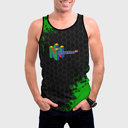Майка-безрукавка мужская Nintendo 64 броня, цвет: 3D-черный — фото 2