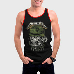 Майка-безрукавка мужская Metallica - skull, цвет: 3D-красный — фото 2