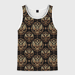 Мужская майка без рукавов Золотой герб России паттерн