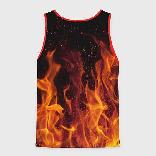 Мужская майка без рукавов Ведьмак и пламя / 3D-Красный – фото 2
