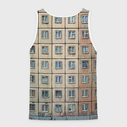 Мужская майка без рукавов Хрущевка / 3D-Белый – фото 2