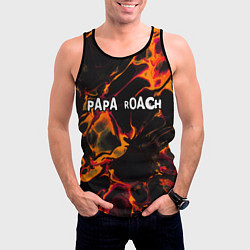 Майка-безрукавка мужская Papa Roach red lava, цвет: 3D-черный — фото 2