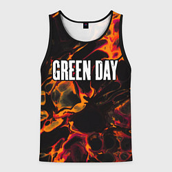 Мужская майка без рукавов Green Day red lava