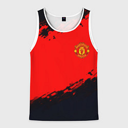 Майка-безрукавка мужская Manchester United colors sport, цвет: 3D-белый