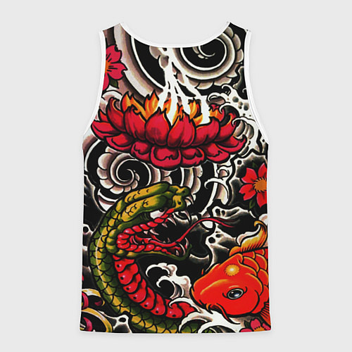Мужская майка без рукавов Samurai татуировки / 3D-Белый – фото 2